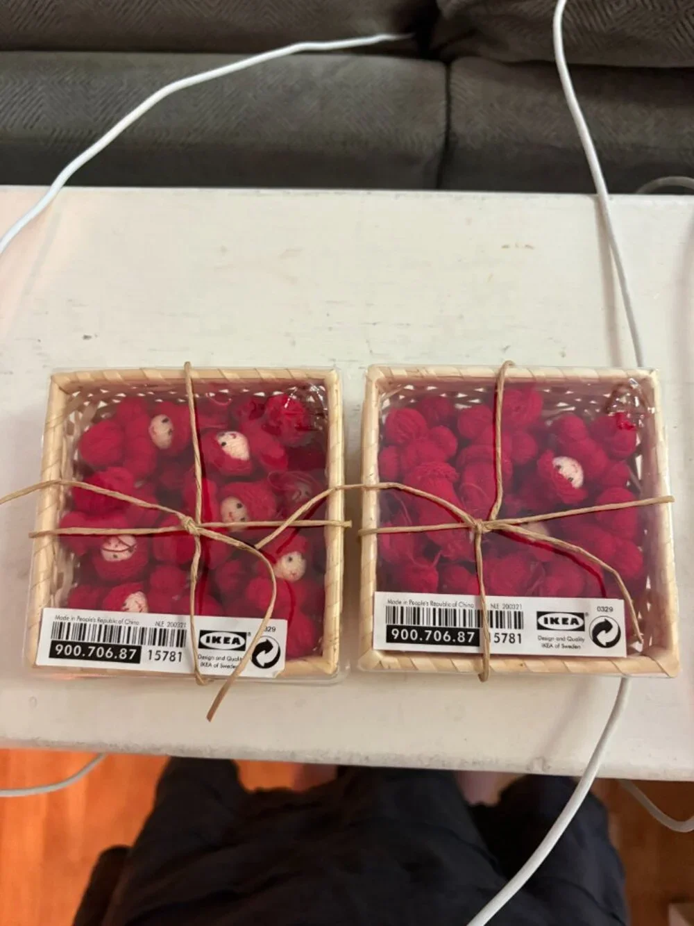 Adorable! IKEA mini elf ornaments, 2 packs of 12 in each pack- Total of TWELVE